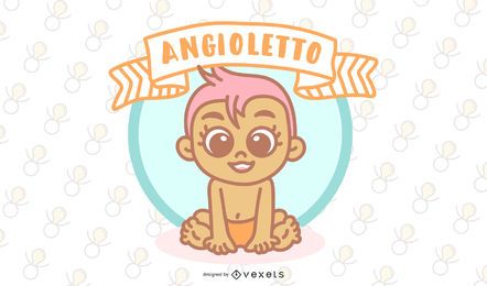 Angioletto italiano Baby Angel Vector Design Angioletto italiano Baby Angel Vector Design
