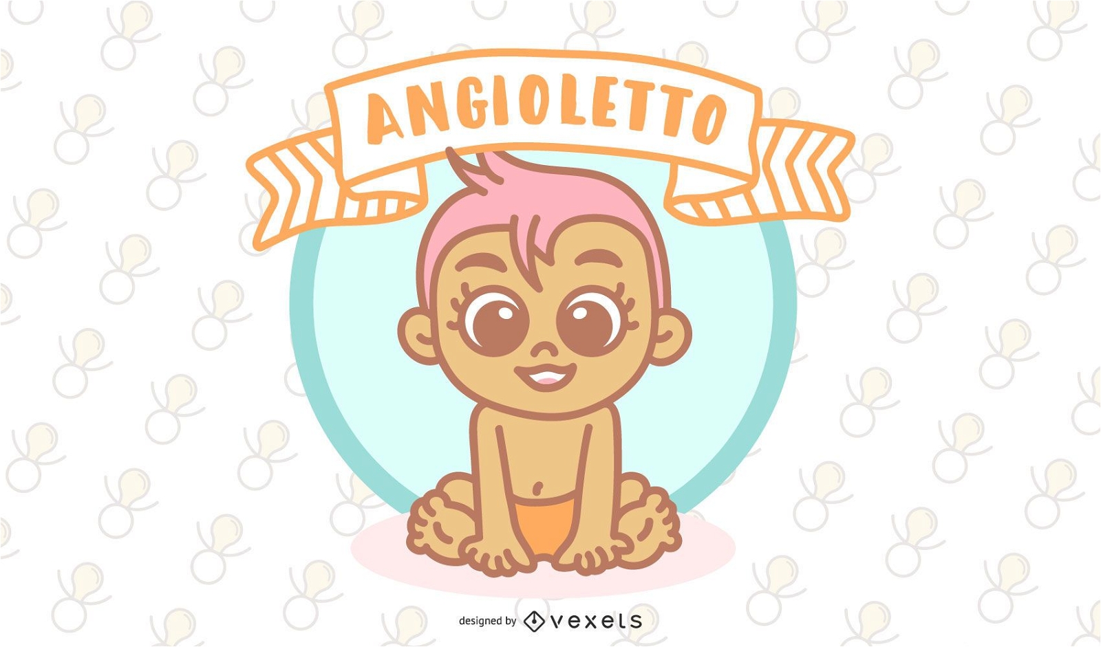 Angioletto italienisches Baby-Engel-Vektor-Design
