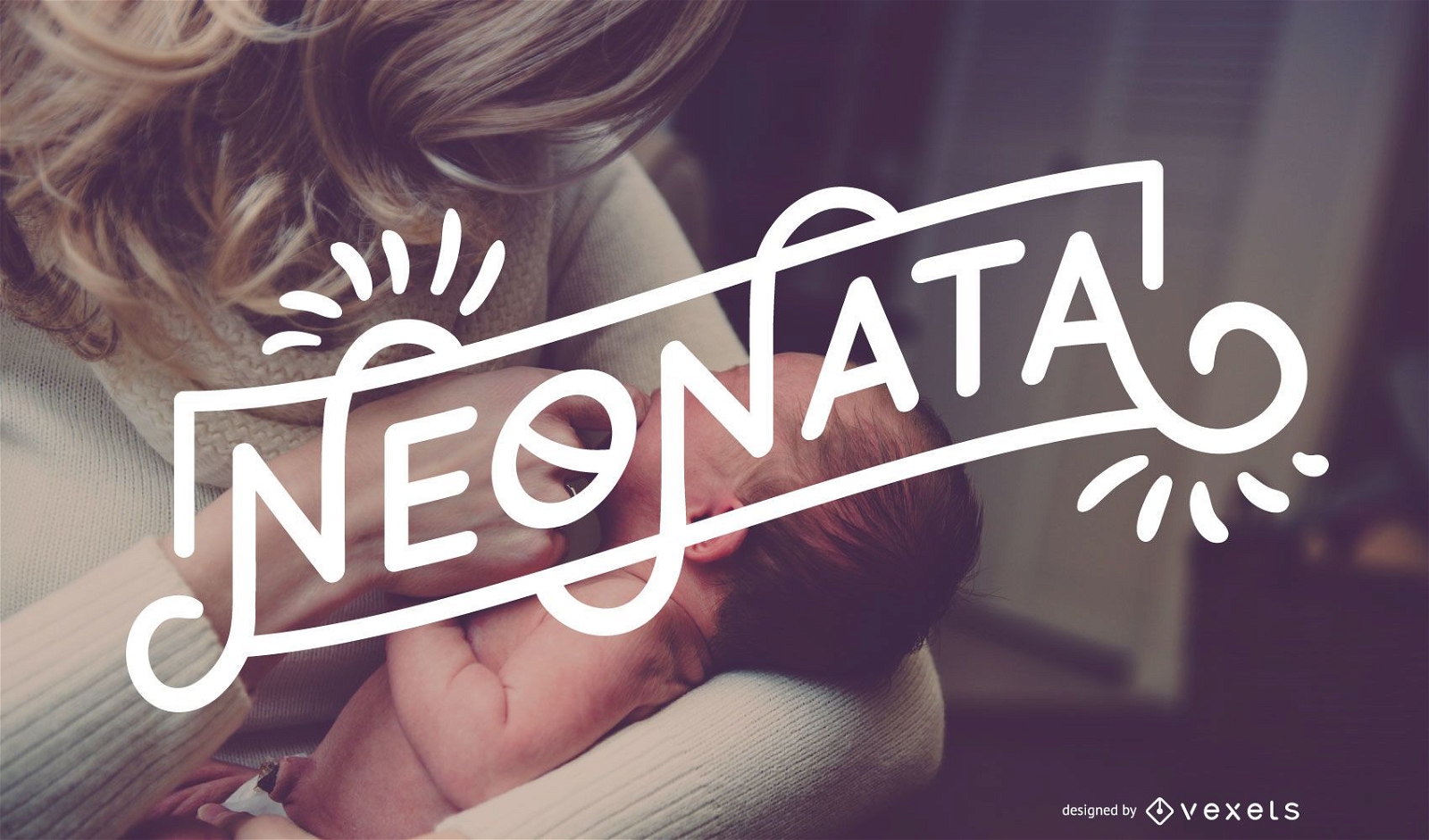 Design de banner italiano para bebê neonata