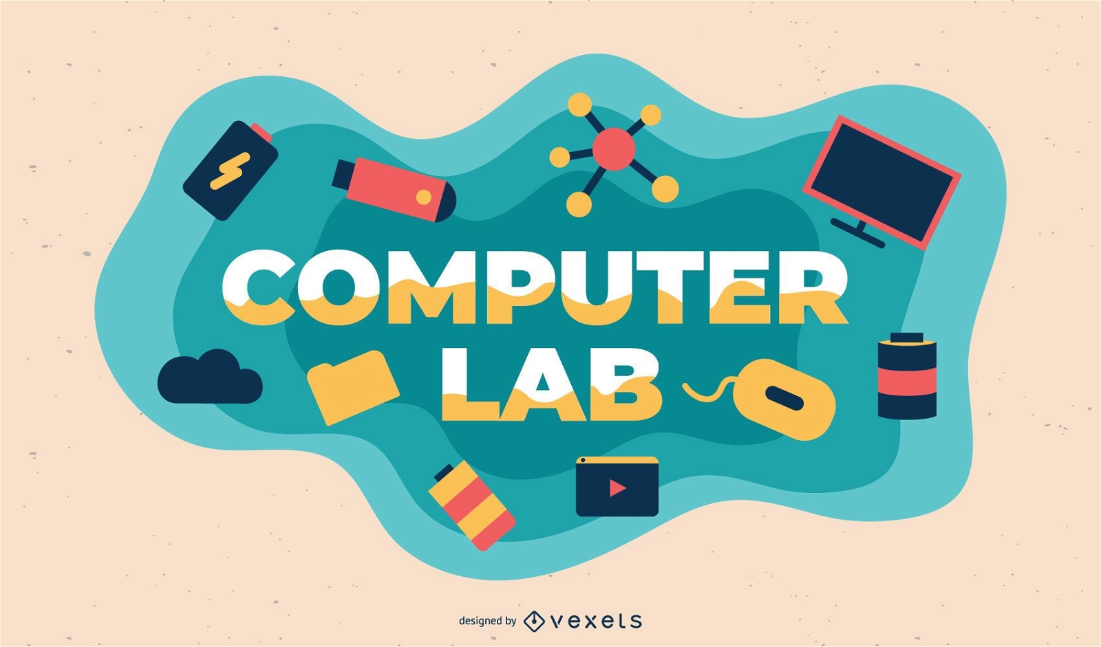 Computer Labor Thema Illustration