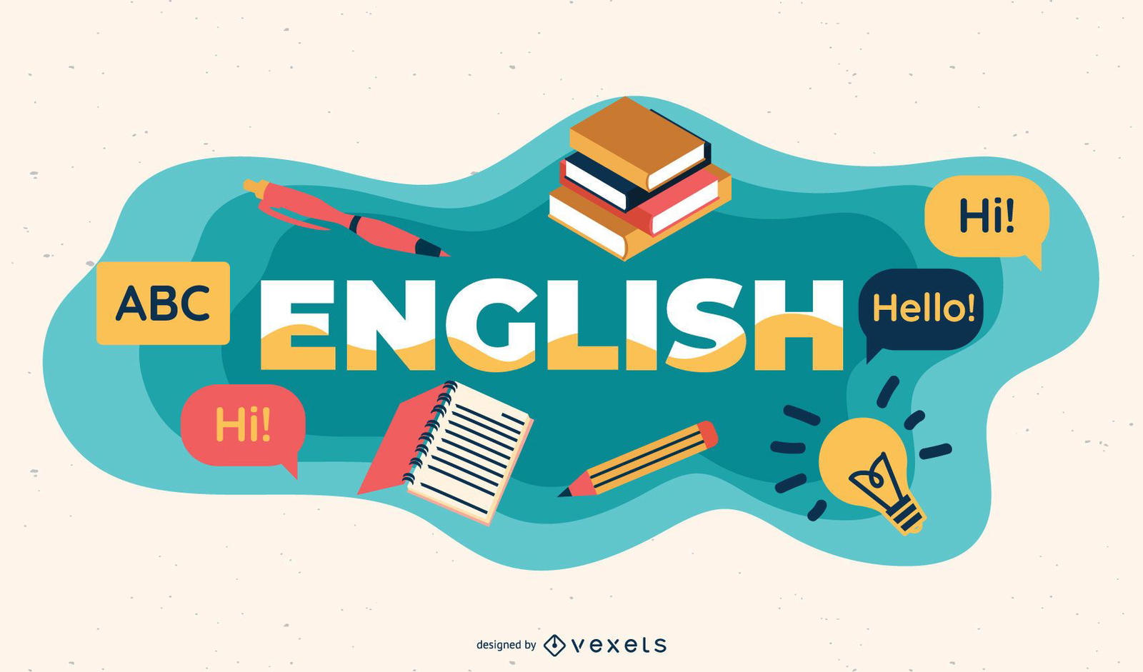 english-subject-illustration-vector-download