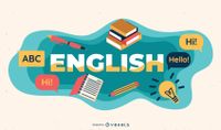 English Subject Illustration Vector Download