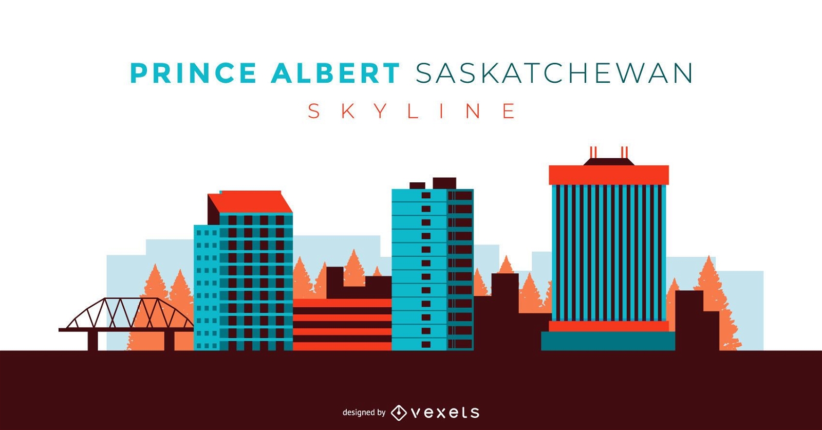 Prince Albert Saskatchewan Skyline design 