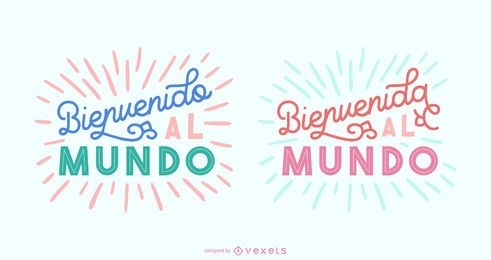 New Baby Spanish Lettering Banner Set