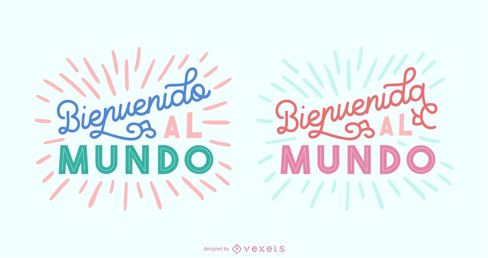 New Baby Spanisch Schriftzug Banner Set