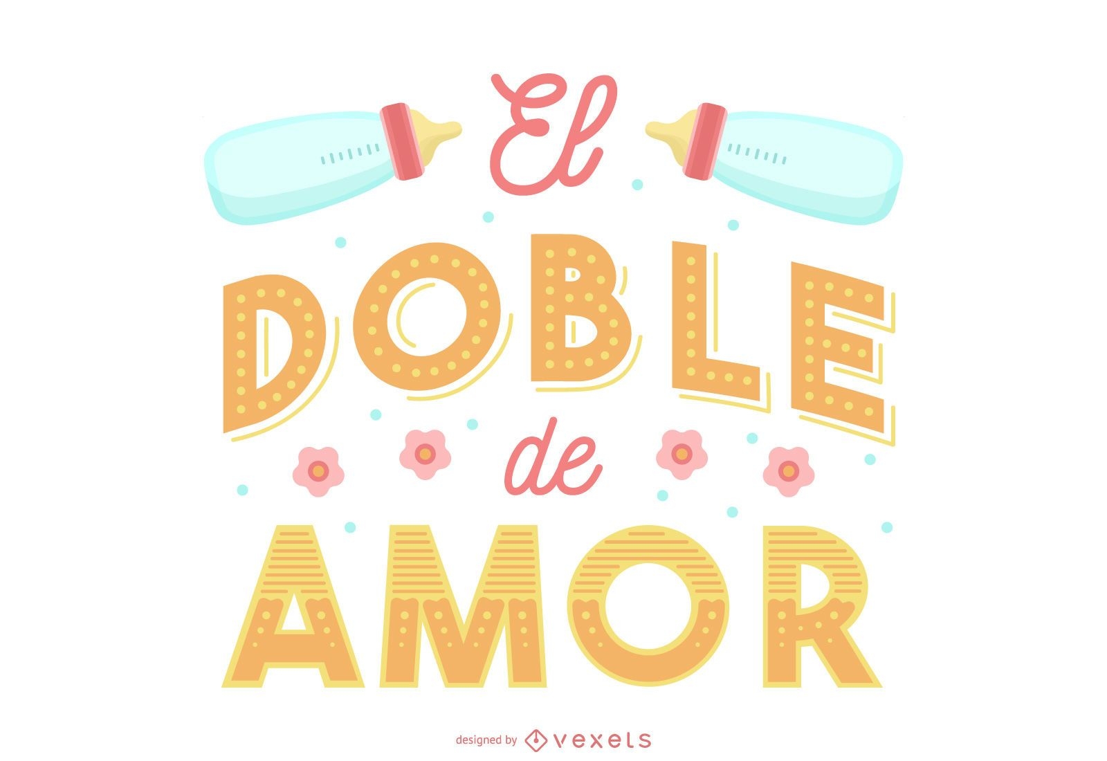 Banner duplo com letras em espanhol para beb?s