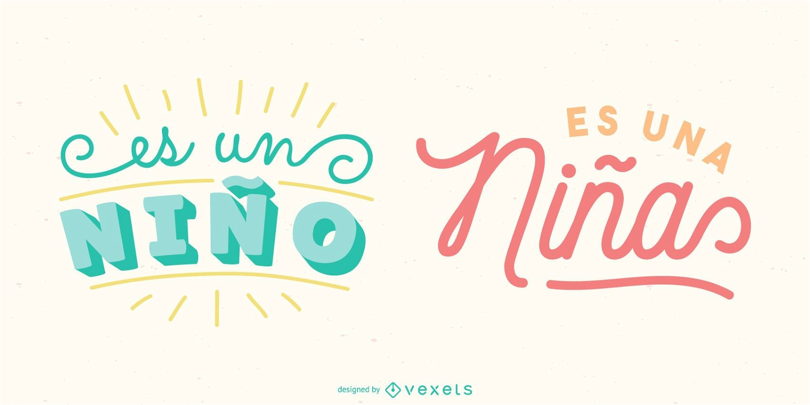 New Baby Spanisch Schriftzug Banner Pack