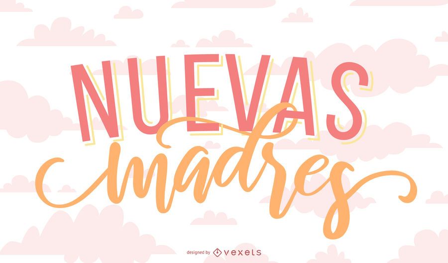 Banner de letras en español de nueva madre Banner de letras en español de nueva madre