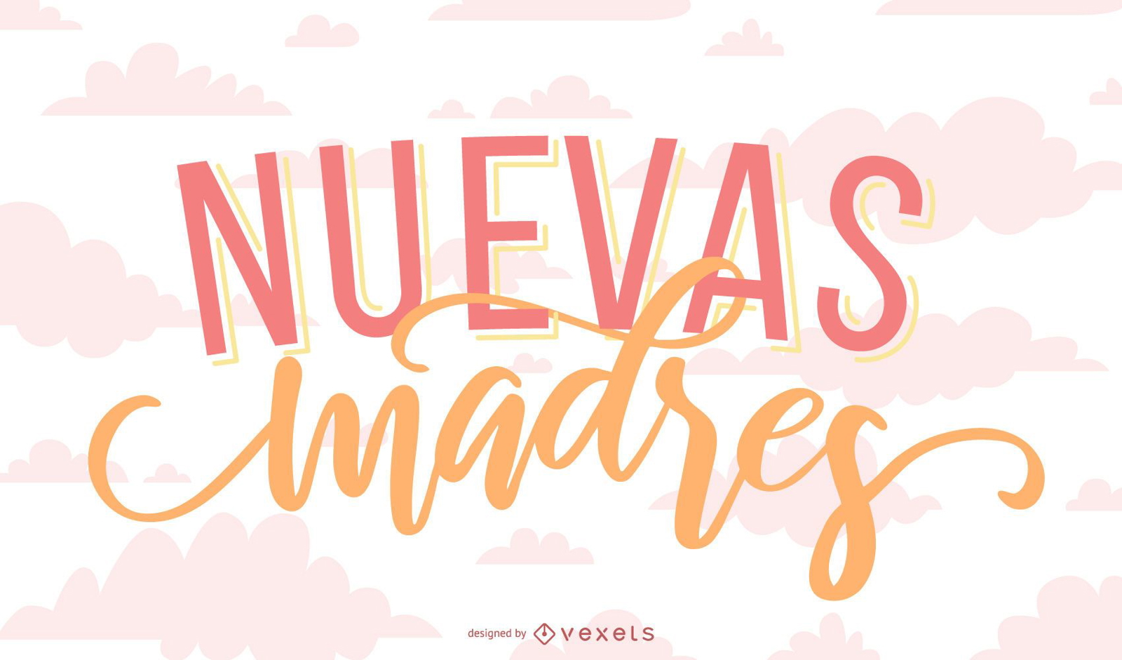 New Mother Spanish Lettering Banner