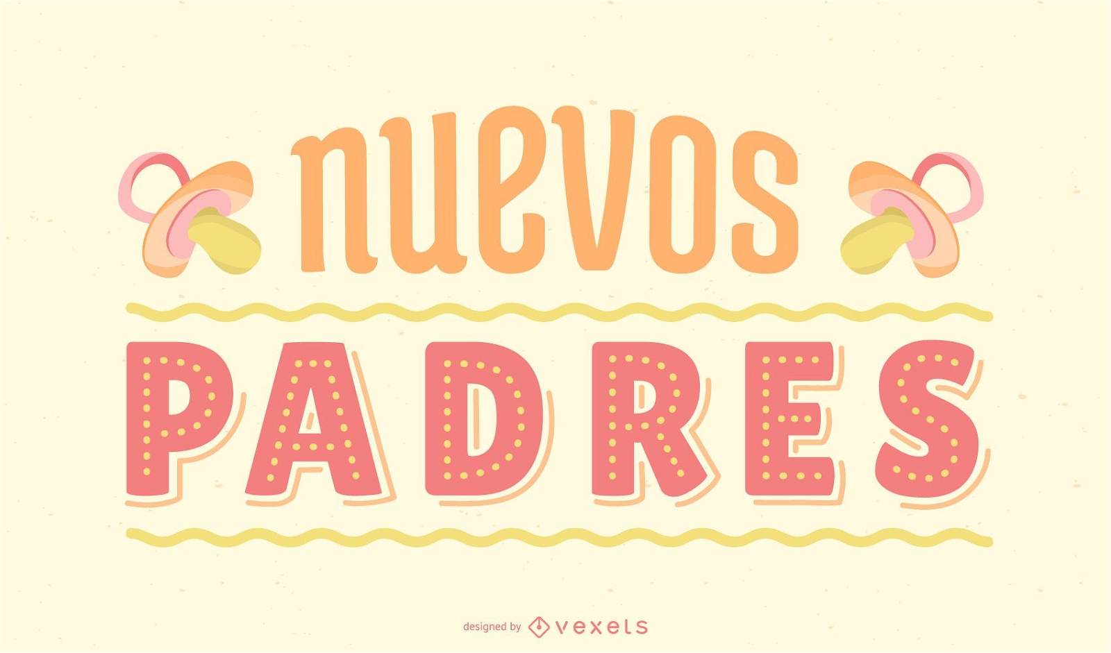 Design de letras em espanhol para novos pais