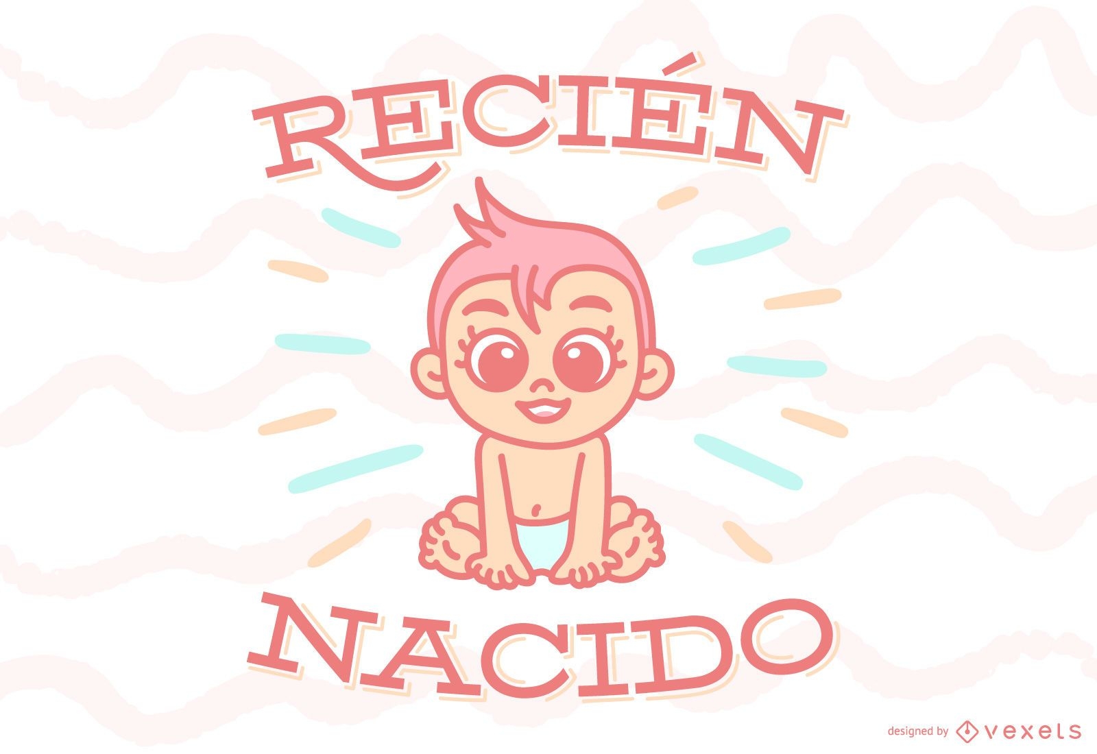 Banner de bebê com citação espanhola para recém-nascidos