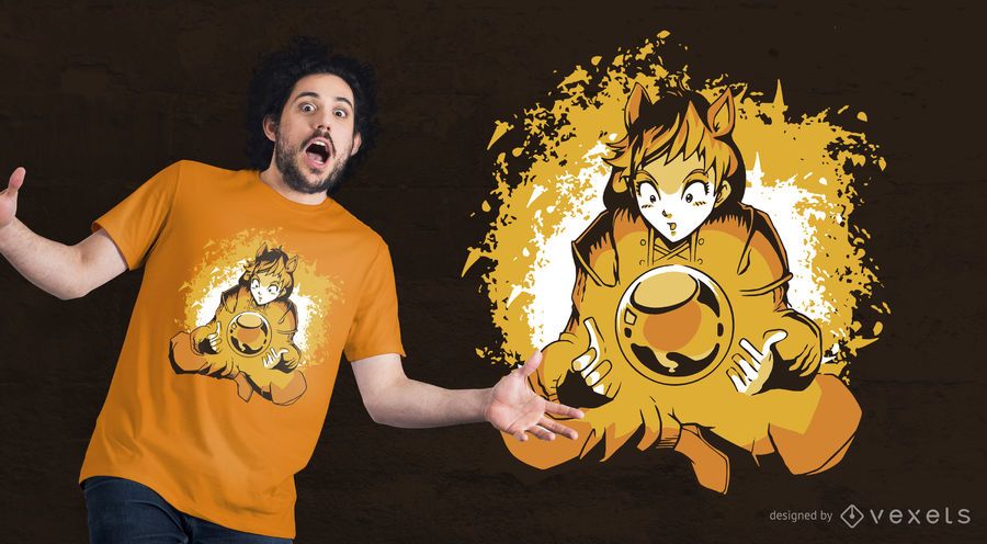 Design de t-shirt de bola de anime Design de t-shirt de bola de anime