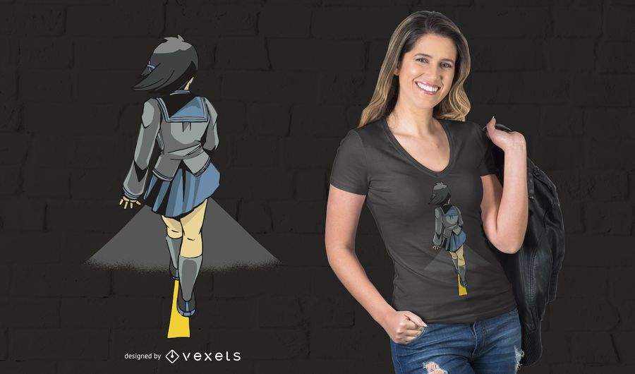 Anime Girl DISEÑO DE CAMISETA Anime Girl DISEÑO DE CAMISETA