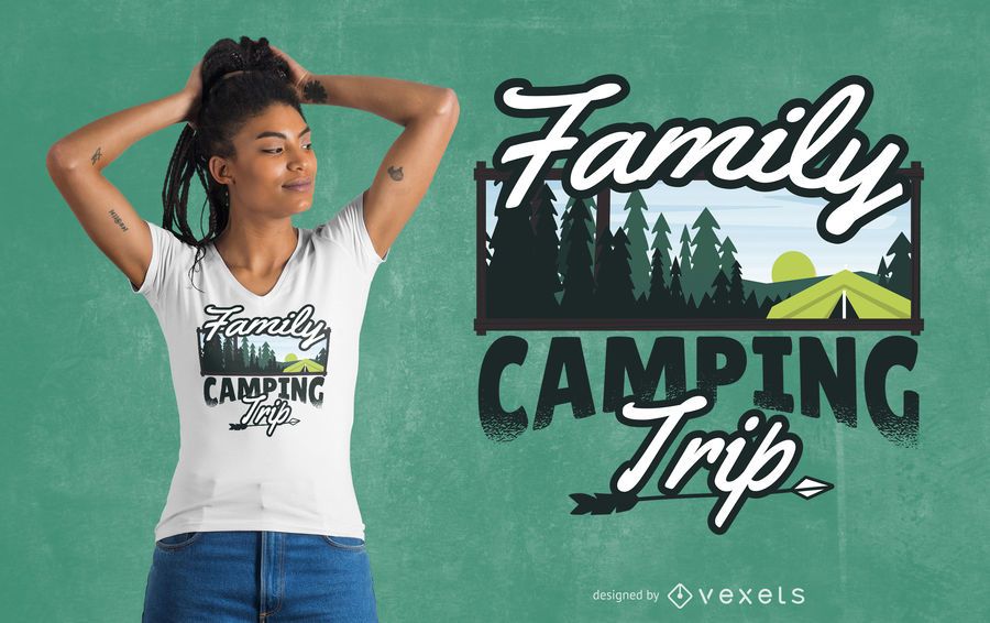 Familien-Camping-Ausflug-T-Shirt Entwurf Familien-Camping-Ausflug-T-Shirt Entwurf