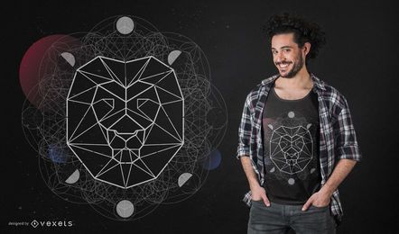 Geometric Lion Head T-Shirt Design Geometric Lion Head T-Shirt Design