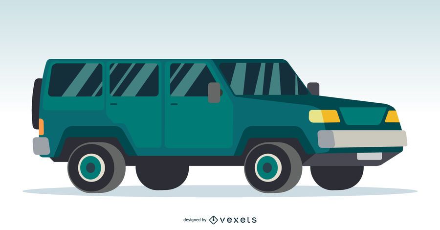 Large Green 4x4 Car Illustration Large Green 4x4 Car Illustration