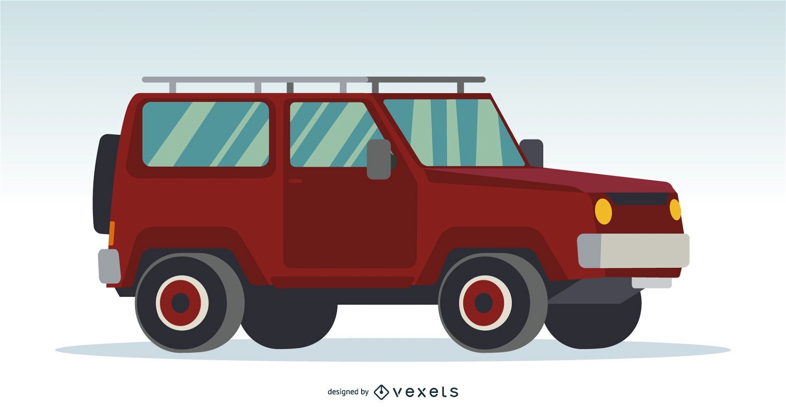 Red 4x4 Car illustration
