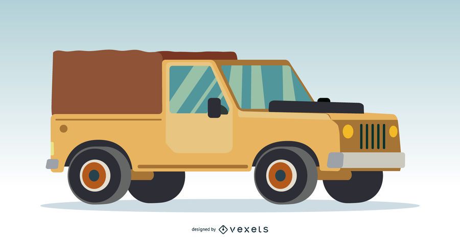 Cream 4x4 truck illustration Cream 4x4 truck illustration