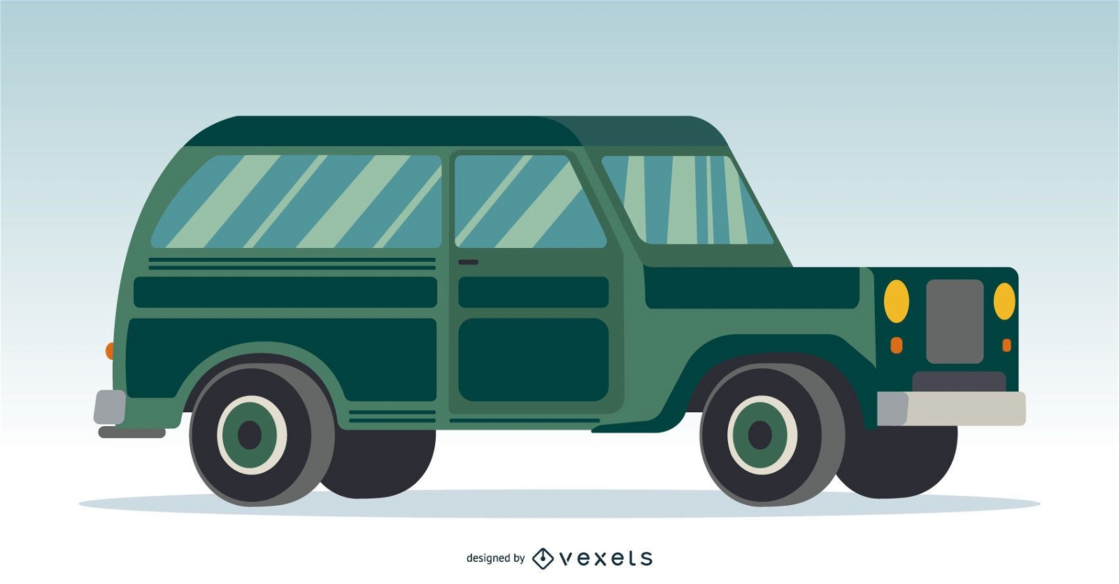 Classic Green Car Illustration