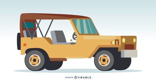 Brown 4x4 off-road car illustration 