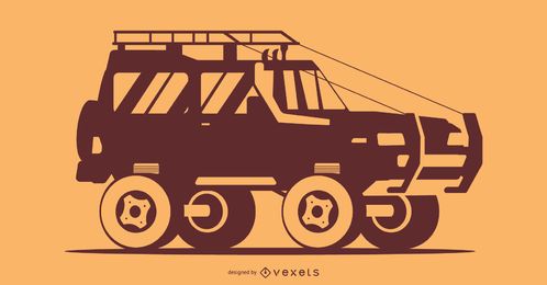 Ilustración de silueta de coche naranja Ilustración de silueta de coche naranja