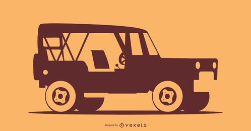 Ilustração da silhueta do carro off-road