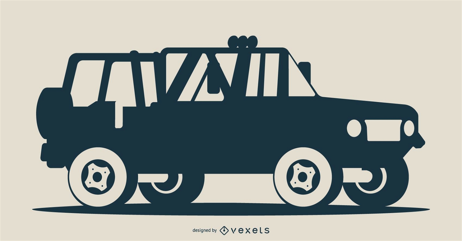 Ilustración de silueta de vehículo azul