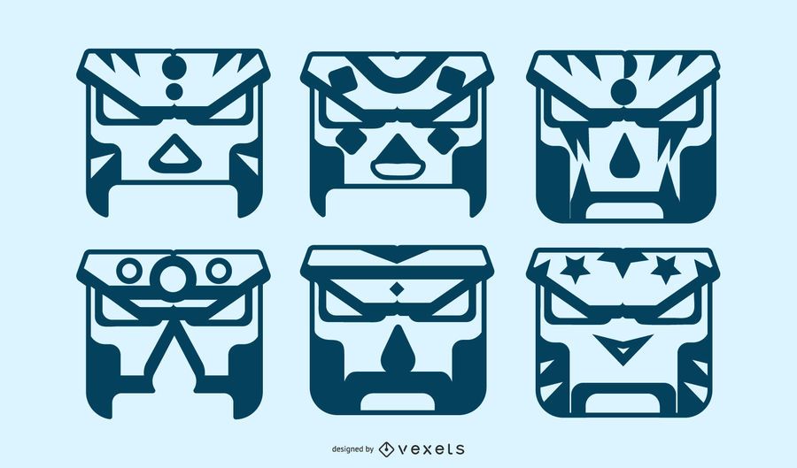 SILHOUETTE GEOMETRIC MASK ILLUSTRATION SILHOUETTE GEOMETRIC MASK ILLUSTRATION