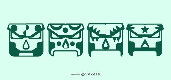 Máscaras geométricas do lutador Máscaras geométricas do lutador