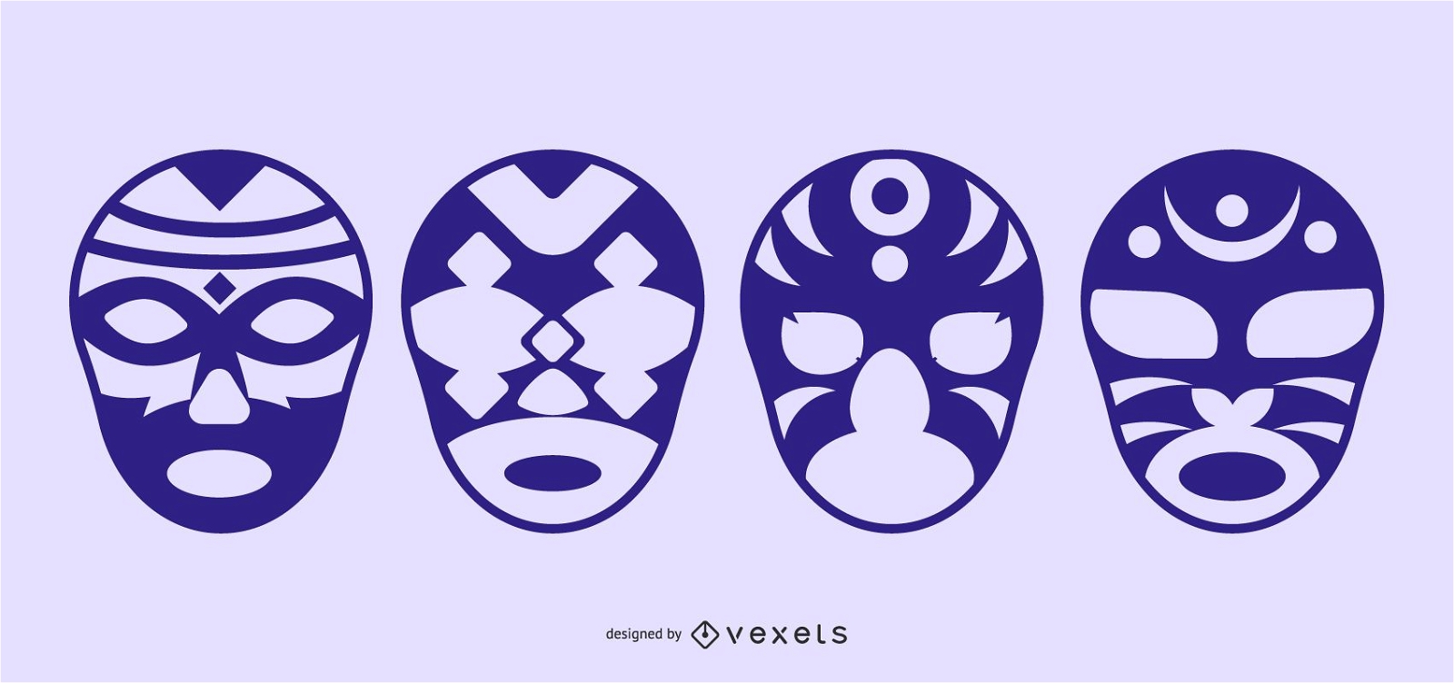 Ausgefallene Silhouette Masken Vectorli