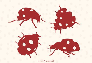 Ladybug silhouettes set Ladybug silhouettes set
