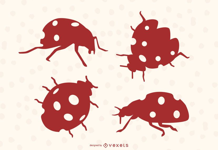 Ladybug silhouettes set Ladybug silhouettes set