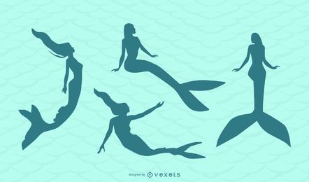 Coleção de silhuetas de sereia Coleção de silhuetas de sereia