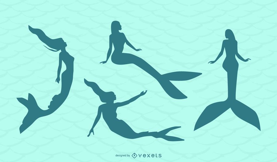 Coleção de silhuetas de sereia Coleção de silhuetas de sereia