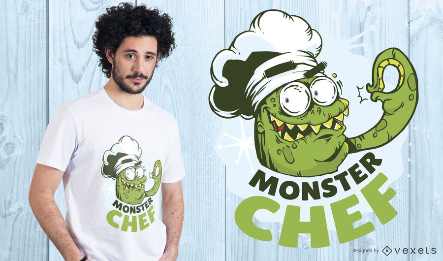 Monster Chef T-Shirt Design Monster Chef T-Shirt Design