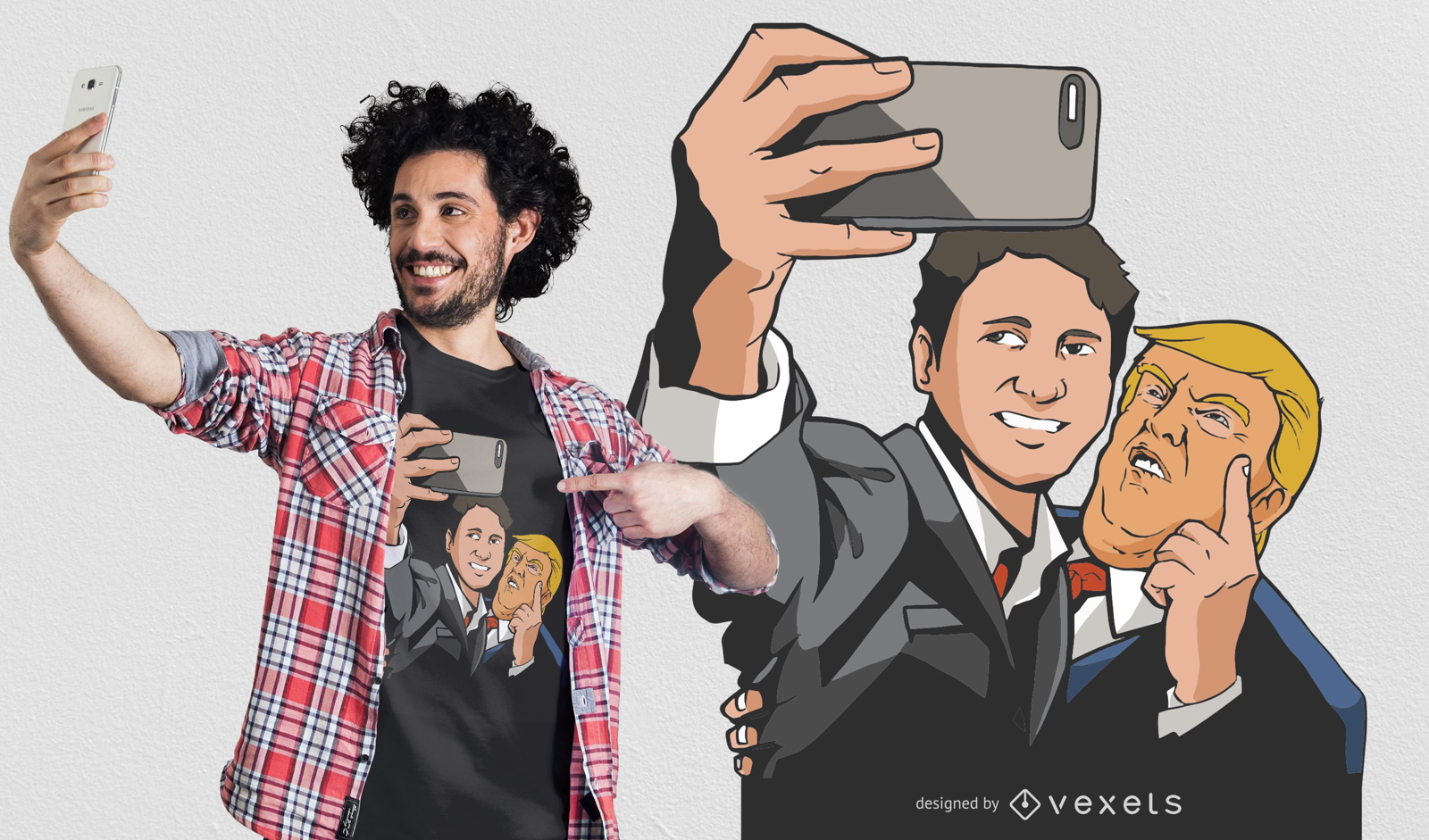 Design de camisetas TrumpxTrudeau Selfie