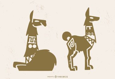 Eygptian Lama-Schattenbild-Kunst Eygptian Lama-Schattenbild-Kunst