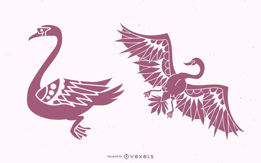 Design de silhueta elegante cisne Design de silhueta elegante cisne