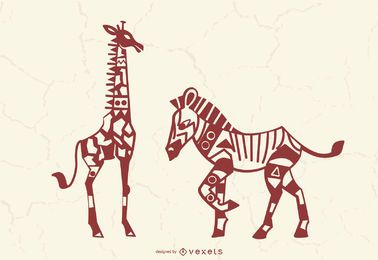 Siluetas de animales de la sabana Siluetas de animales de la sabana