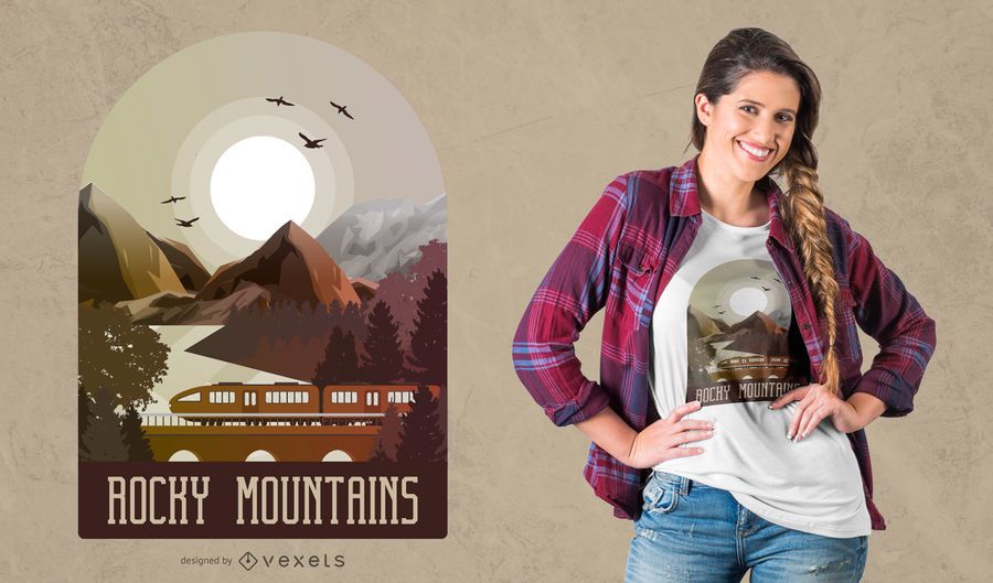 Diseño de camiseta de las montañas rocosas Diseño de camiseta de las montañas rocosas