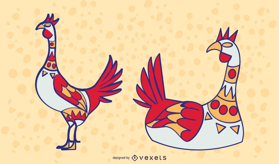 Colored Stylish Chicken Set Colored Stylish Chicken Set