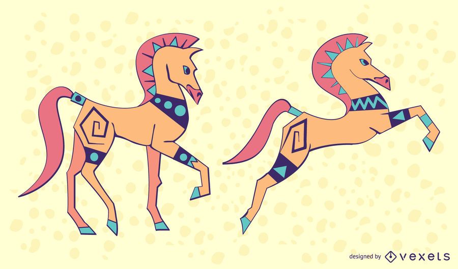 Stylish Colored Horse Set Stylish Colored Horse Set