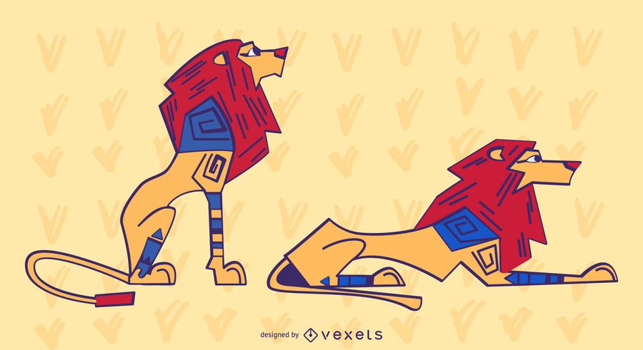 Stylish Colored Lion Set Stylish Colored Lion Set