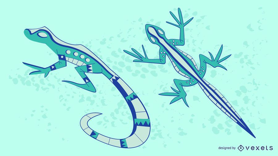 Stylish Colored Lizard Set Stylish Colored Lizard Set