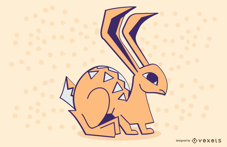 Stylish Colored Rabbit Illustration Design Stylish Colored Rabbit Illustration Design
