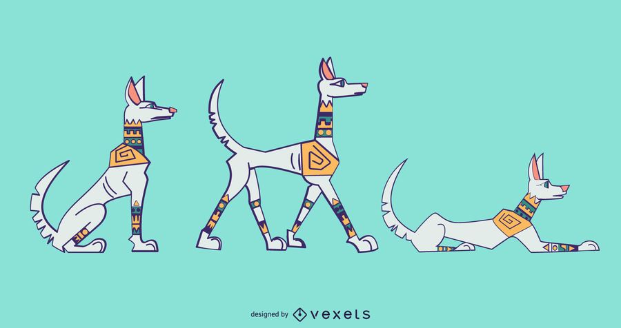 Stilvolles farbiges weißes Hundeset Stilvolles farbiges weißes Hundeset