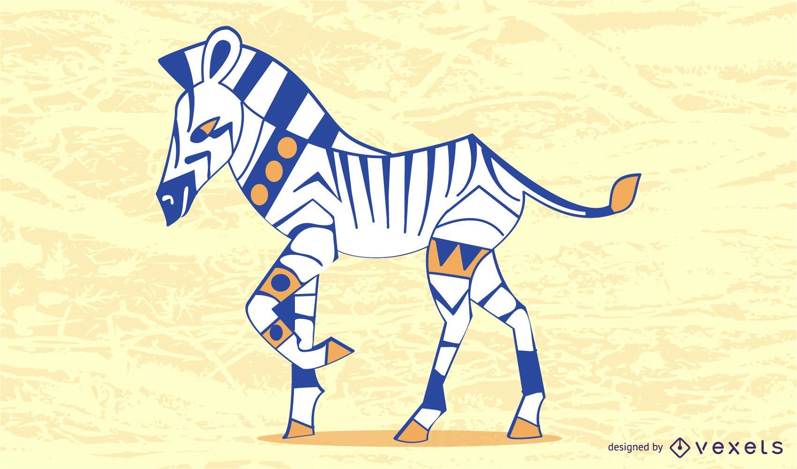 Sylish Zebra Design Vector Colorido