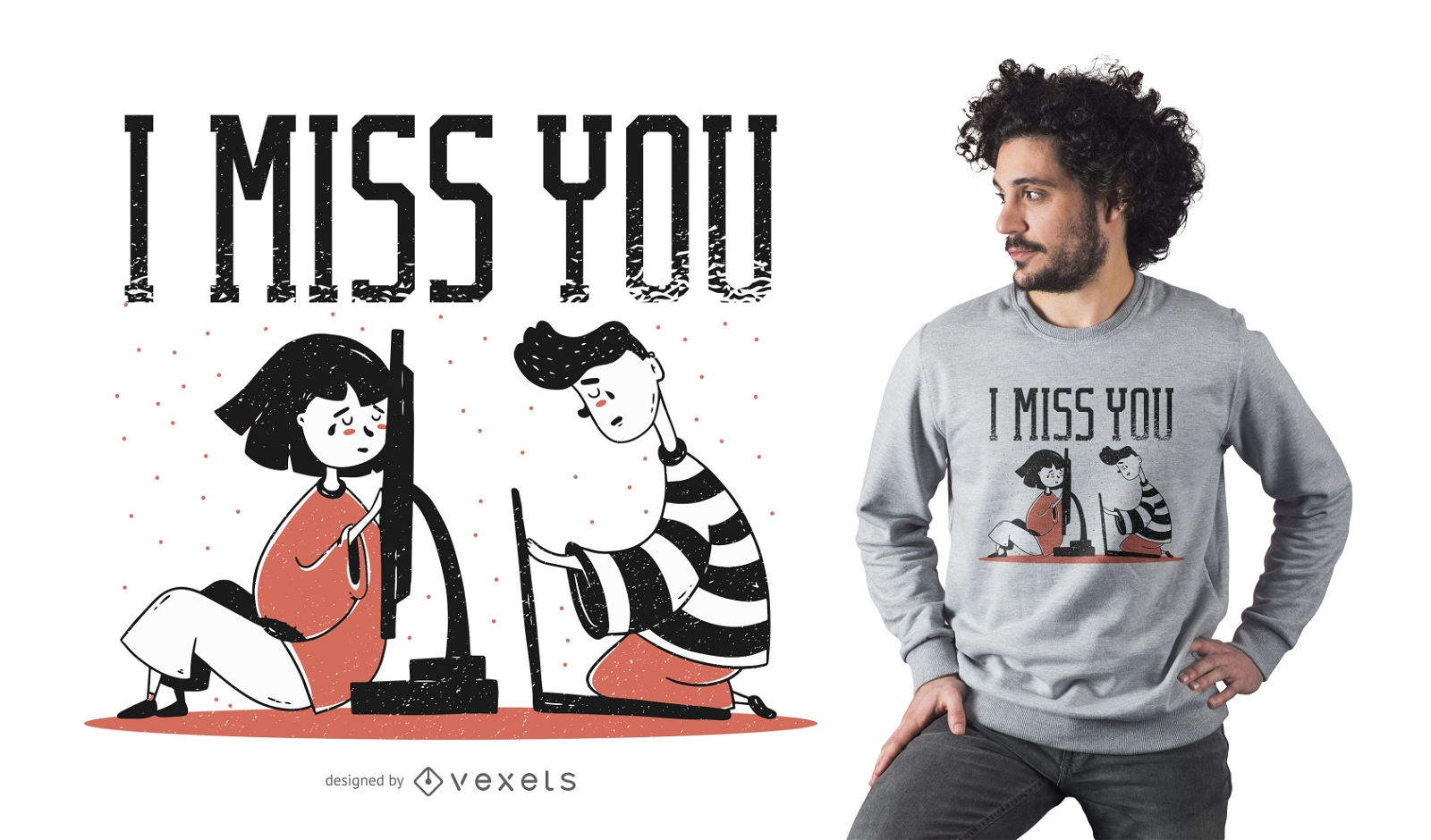 Miss You T-Shirt Design