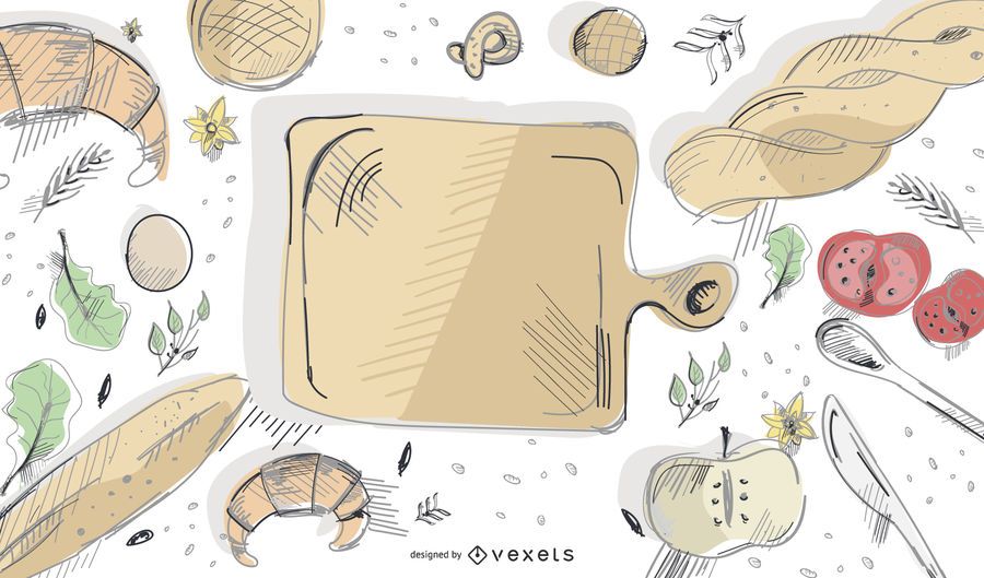 Diseño de Vector de ilustración de elementos de panadería Diseño de Vector de ilustración de elementos de panadería