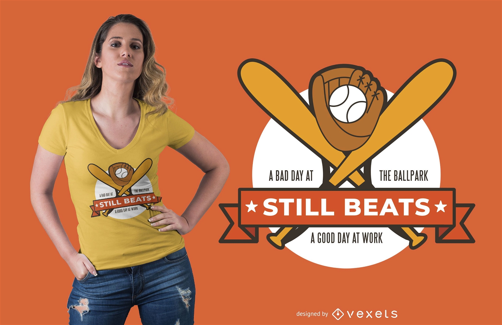 Baseball still beats t-shirt design